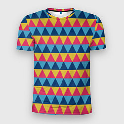 Футболка спортивная мужская Калейдоскоп - цветные треугольники, цвет: 3D-принт