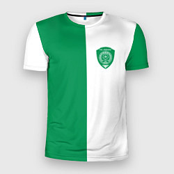 Футболка спортивная мужская ФК Ахмат бело-зеленая форма, цвет: 3D-принт
