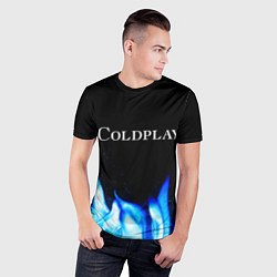 Футболка спортивная мужская Coldplay Blue Fire, цвет: 3D-принт — фото 2