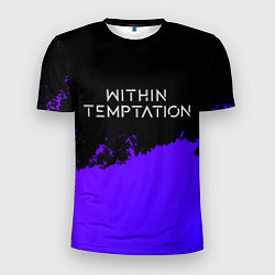 Футболка спортивная мужская Within Temptation Purple Grunge, цвет: 3D-принт