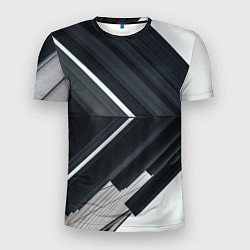 Мужская спорт-футболка Абстрактные геометрические линии - Белый