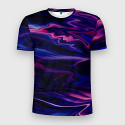 Мужская спорт-футболка Фиолетово-розовый абстрактный узор