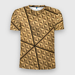 Мужская спорт-футболка Абстрактное металлическое покрытие - Золотой