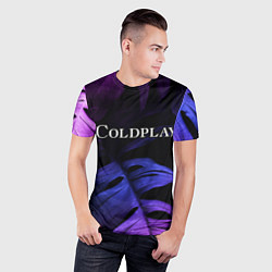 Футболка спортивная мужская Coldplay neon monstera, цвет: 3D-принт — фото 2