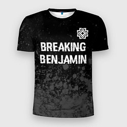 Футболка спортивная мужская Breaking Benjamin glitch на темном фоне: символ св, цвет: 3D-принт