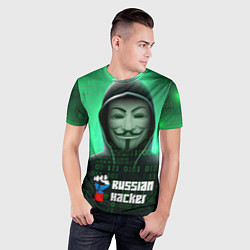 Футболка спортивная мужская Russian hacker green, цвет: 3D-принт — фото 2