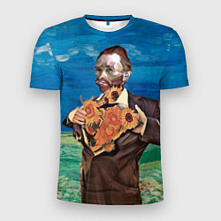 Мужская спорт-футболка Ван Гог портрет с Подсолнухами