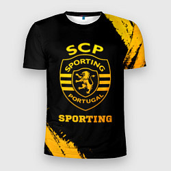 Мужская спорт-футболка Sporting - gold gradient