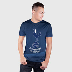 Футболка спортивная мужская Tottenham hotspur Синяя абстракция, цвет: 3D-принт — фото 2