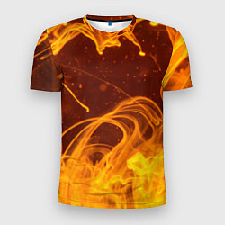 Мужская спорт-футболка Абстрактные языки пламени из красок