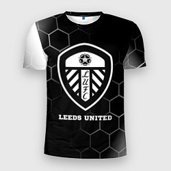 Футболка спортивная мужская Leeds United sport на темном фоне, цвет: 3D-принт