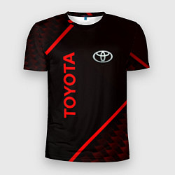 Футболка спортивная мужская Toyota Красная абстракция, цвет: 3D-принт