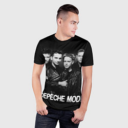 Футболка спортивная мужская Depeche Mode - black & white portrait, цвет: 3D-принт — фото 2