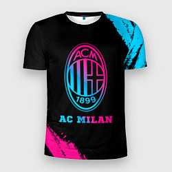 Футболка спортивная мужская AC Milan - neon gradient, цвет: 3D-принт