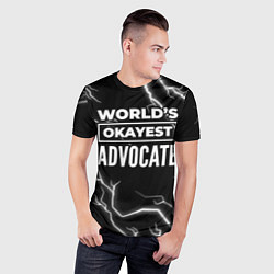 Футболка спортивная мужская Worlds okayest advocate - dark, цвет: 3D-принт — фото 2