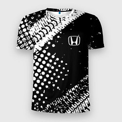 Мужская спорт-футболка Honda - белые следы шин