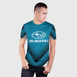 Футболка спортивная мужская Subaru - абстракция, цвет: 3D-принт — фото 2
