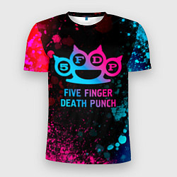 Футболка спортивная мужская Five Finger Death Punch - neon gradient, цвет: 3D-принт