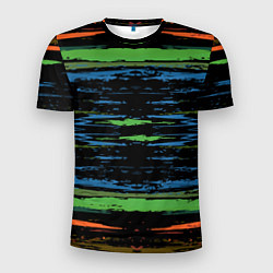 Мужская спорт-футболка Мазки цветной краской paint strokes abstract