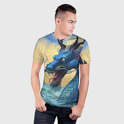 Футболка спортивная мужская Японский Дракон В Воде, цвет: 3D-принт — фото 2