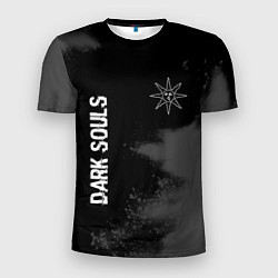 Футболка спортивная мужская Dark Souls glitch на темном фоне: символ и надпись, цвет: 3D-принт