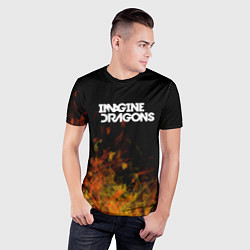 Футболка спортивная мужская Imagine Dragons - пламя, цвет: 3D-принт — фото 2