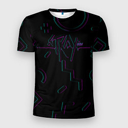 Футболка спортивная мужская Stray - фигурки неон, цвет: 3D-принт