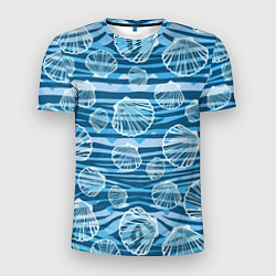 Мужская спорт-футболка Паттерн из створок ракушки - океан