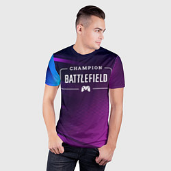 Футболка спортивная мужская Battlefield gaming champion: рамка с лого и джойст, цвет: 3D-принт — фото 2