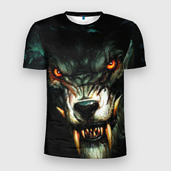 Мужская спорт-футболка Злой волк с длинными клыками