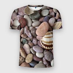Мужская спорт-футболка Морские камни и ракушки