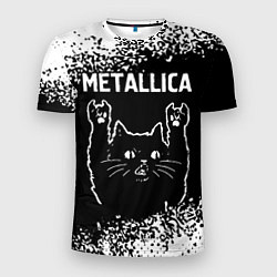 Футболка спортивная мужская Группа Metallica и рок кот, цвет: 3D-принт