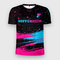 Футболка спортивная мужская Hoffenheim - neon gradient: символ сверху, цвет: 3D-принт