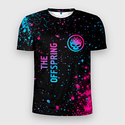 Мужская спорт-футболка The Offspring - neon gradient: надпись, символ