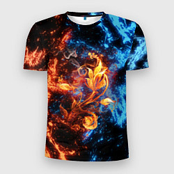 Мужская спорт-футболка Огонь и вода - Огненный цветок