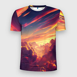 Мужская спорт-футболка Закатное солнце в облаках