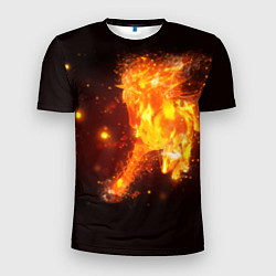 Футболка спортивная мужская Огненная лошадь мчит галопом, цвет: 3D-принт