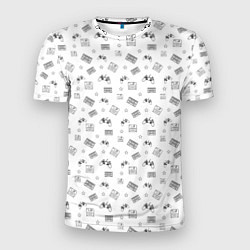 Мужская спорт-футболка 90s pattern on white