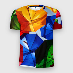 Мужская спорт-футболка Разноцветные зонтики