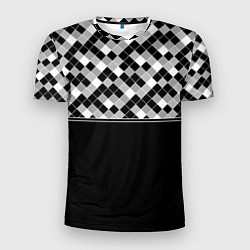 Мужская спорт-футболка Черно-белый геометрический узор