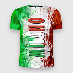 Футболка спортивная мужская Флаг Италии - кляксы, цвет: 3D-принт