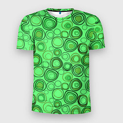 Мужская спорт-футболка Ярко-зеленый неоновый абстрактный узор