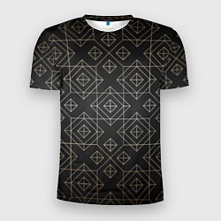 Мужская спорт-футболка Black gold- Ромбы