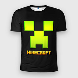 Футболка спортивная мужская Minecraft: neon logo, цвет: 3D-принт