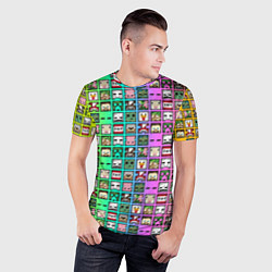 Футболка спортивная мужская Minecraft characters neon, цвет: 3D-принт — фото 2