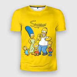 Мужская спорт-футболка Счастливые Симпсоны