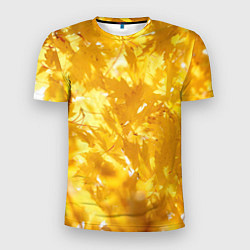 Мужская спорт-футболка Золотые листья на ветках