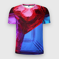 Мужская спорт-футболка Ледяные кубы - Красный, синий, розовый