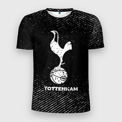 Футболка спортивная мужская Tottenham с потертостями на темном фоне, цвет: 3D-принт
