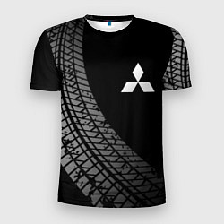 Футболка спортивная мужская Mitsubishi tire tracks, цвет: 3D-принт
